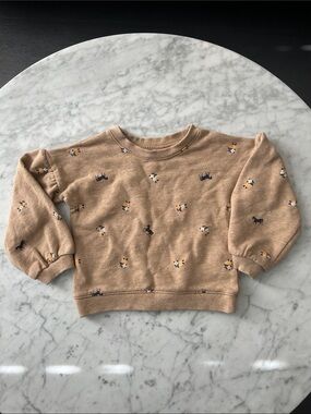 Janie & Jack girls Sweatshirt flower and horse print. Size 3T